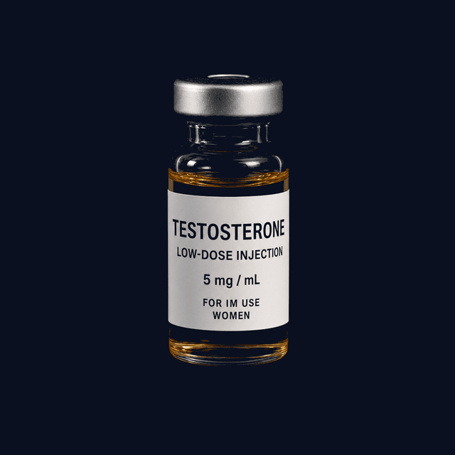Low-dose testosterone injection vial